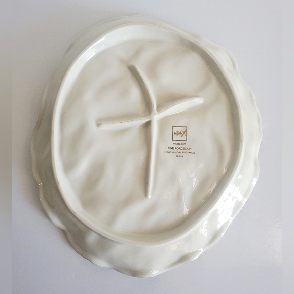 Mikasa Santa's Cookie Plate Tray Platter Ivory Porcelain Holiday Elegance - Picture 6 of 8